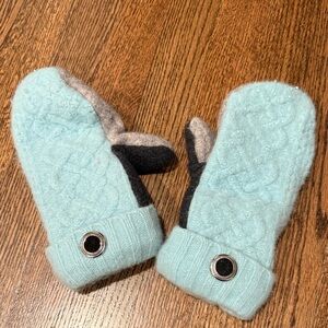 Hand made Cozy Blue and Gray womens Mittens
